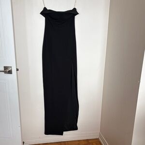 Chic Black Strapless Maxi Dress